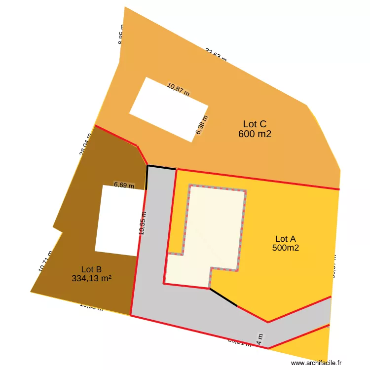 plan ok surface et maison sans piscine. Plan de 