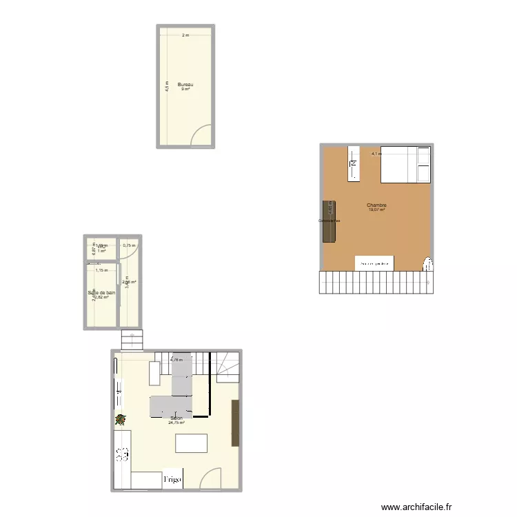 LRDV suite. Plan de 6 pièces et 59 m² LRDV suite. Plan de 6 pièces et 59 m²