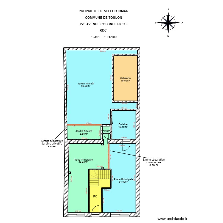 SCI LOUJUMAR. Plan de 8 pièces et 186 m2