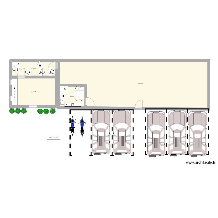 éco style fermeture. Plan de 4 pièces et 100 m2