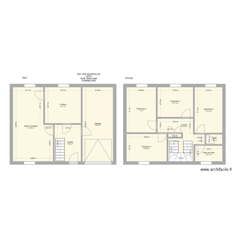 BAT LES MAGNOLIAS APP3. Plan de 12 pièces et 114 m2