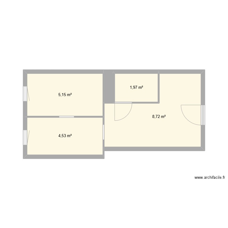 test. Plan de 5 pièces et 21 m2