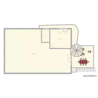 Cailloude avec terrasse - escalier droit