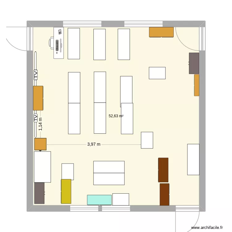 CLASSE LAETI. Plan de 1  et 53 m²
