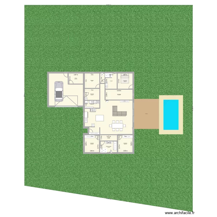 Nouveau Projet. Plan de 13 Pièces et 189 m²