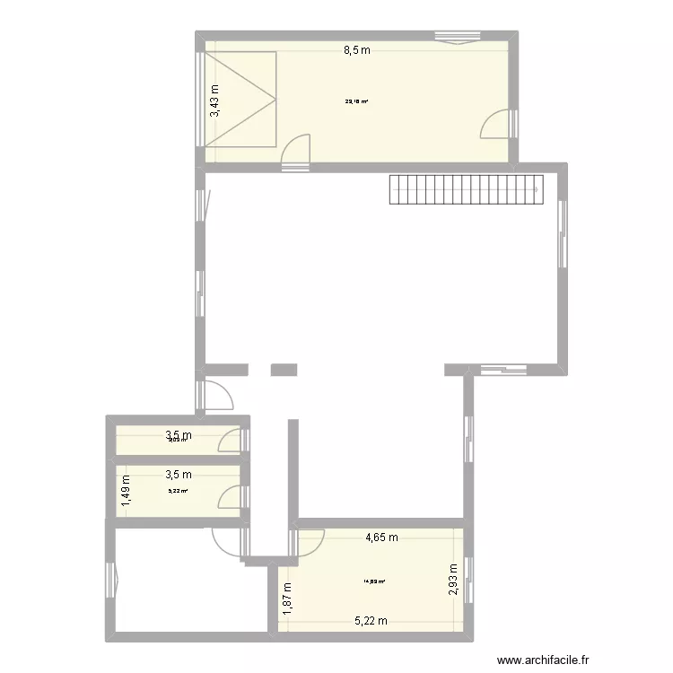 Notre maison rdc. Plan de 4  et 52 m²
