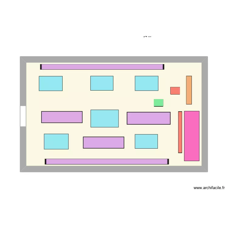 mango. Plan de 1  et 34 m²
