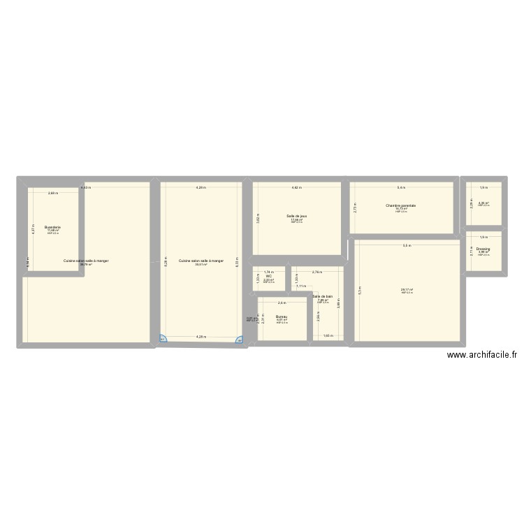 Plan maison. Plan de 12 pièces et 189 m2