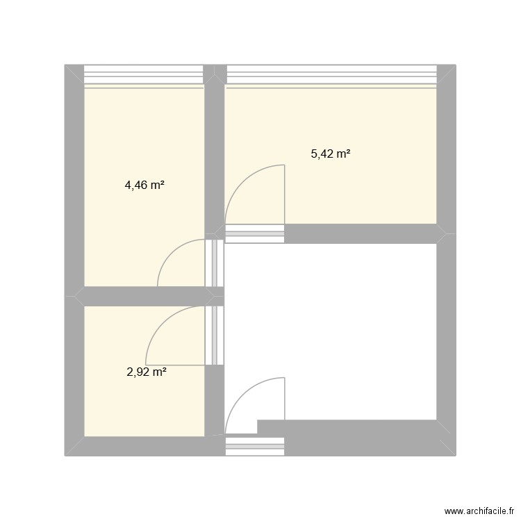 PLAN MARWA. Plan de 3 pièces et 13 m2