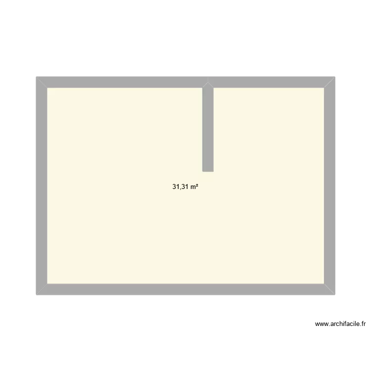 Projet O2 Service. Plan de 1 Pièce et 31 m²
