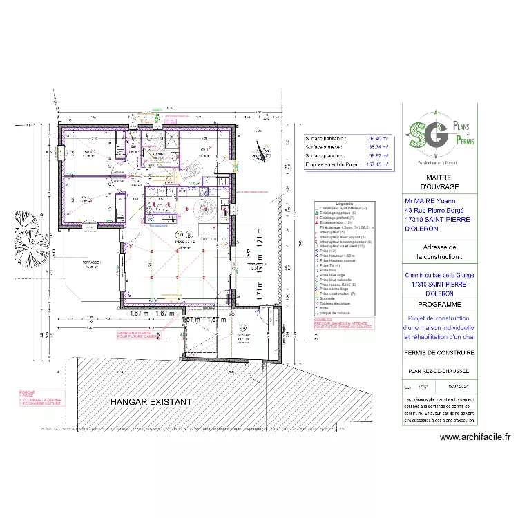 Maire Yoann Electricit&eacute;. Plan de 