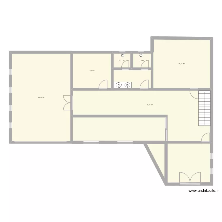 plan. Plan de 6  et 137 m²