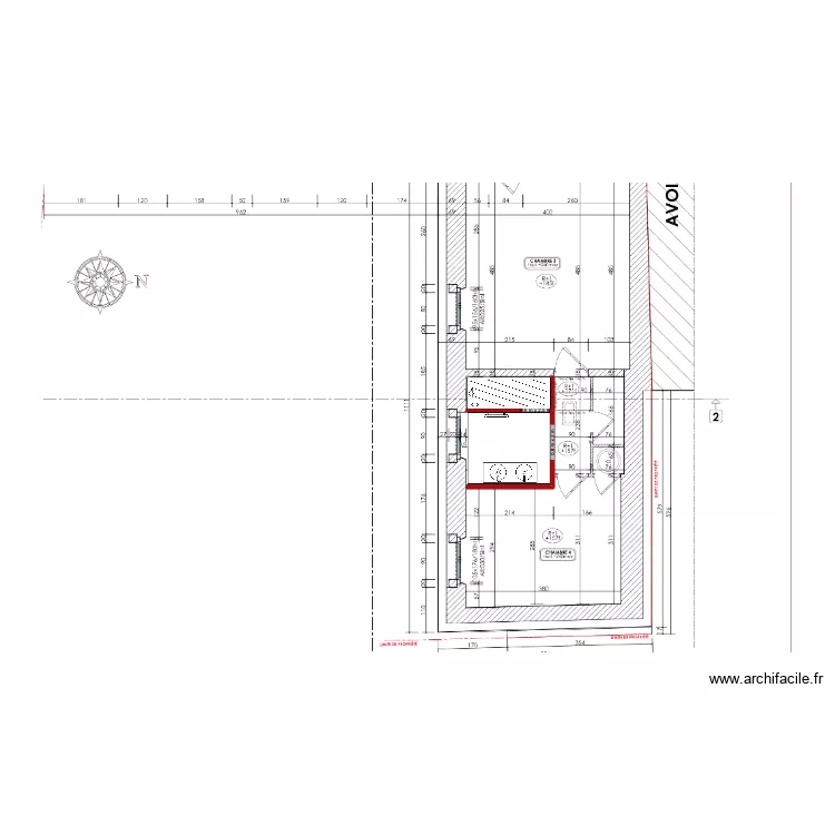 SALLE D'EAU EXTENSION R+1 RICHOMME. Plan de 