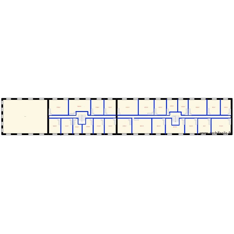 FRICHE JONQUET R+2. Plan de 30 pièces et 1412 m2