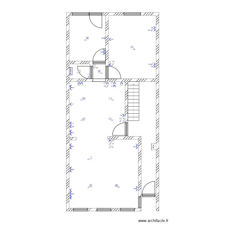 Rodolphe . Plan de 6 pièces et 79 m2