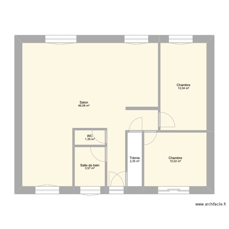 Moréac. Plan de 6 pièces et 75 m2