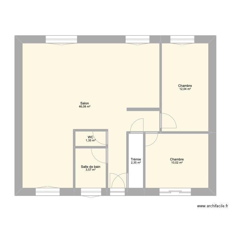 Moréac. Plan de 9 pièces et 74 m2