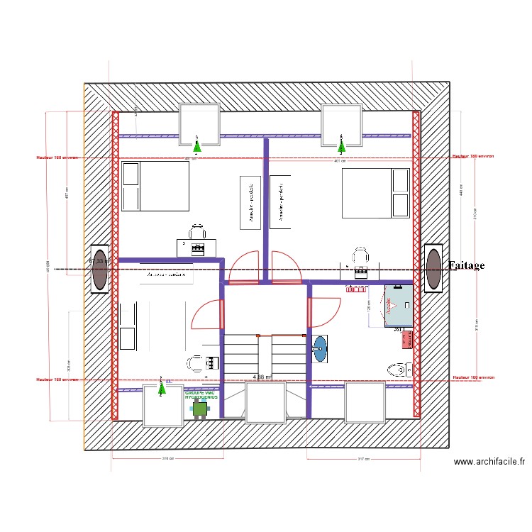 DURAND Julien . Plan de 5 pièces et 229 m2