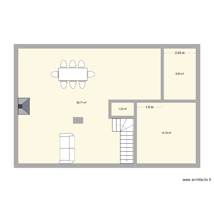 maison LANDE. Plan de 4 pièces et 78 m2