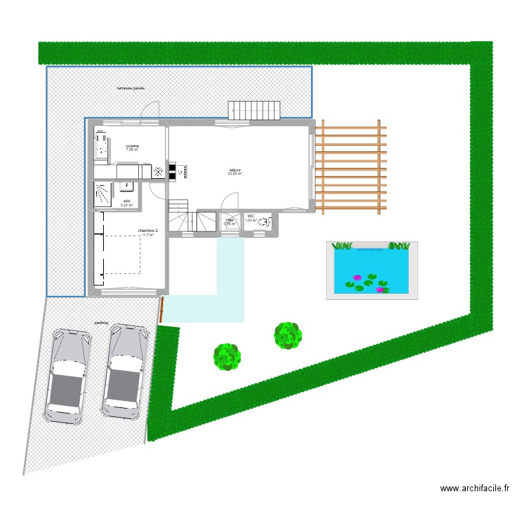 3 bis Baulers rez. Plan de 16 pièces et 165 m2
