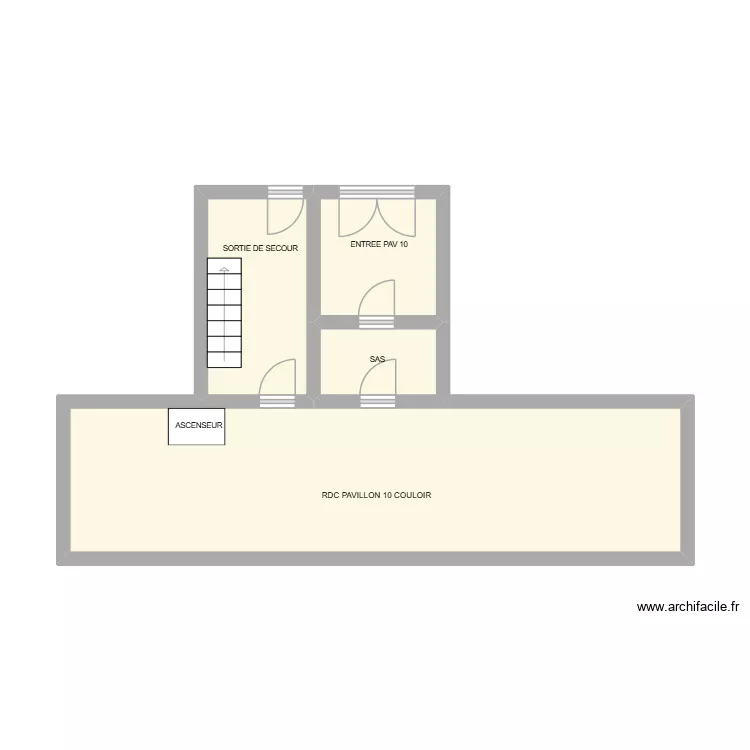 CAULIER RDC PAV 10. Plan de 4  et 33 m²