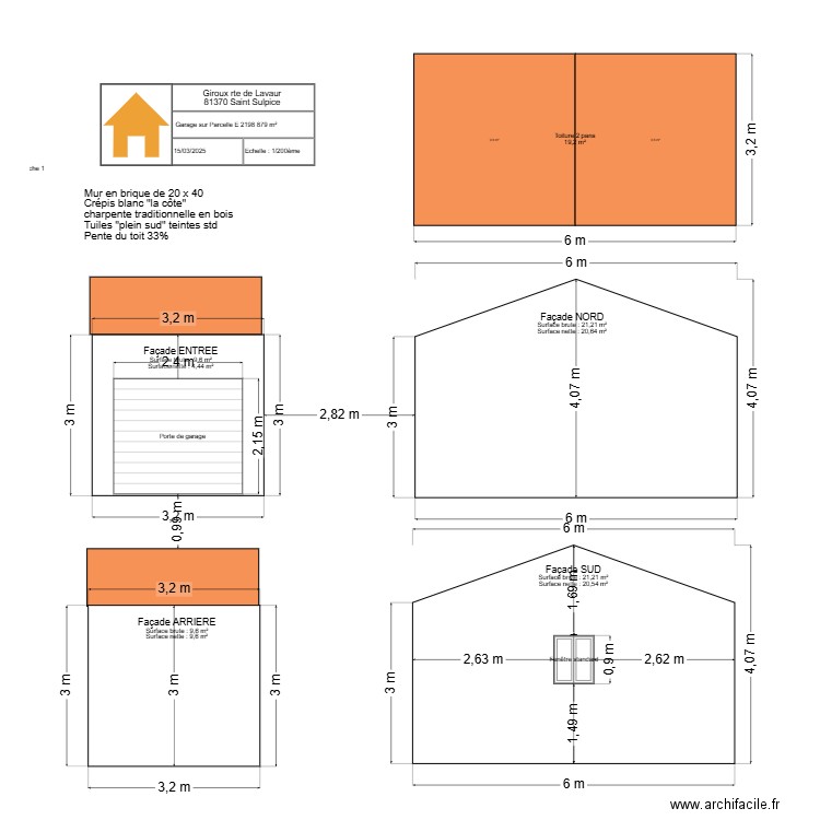GARAGE GIROUX. Plan de 0 pièce et 0 m2