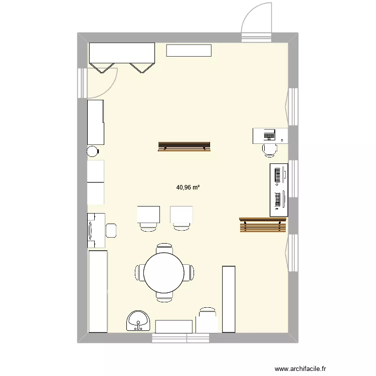 classe. Plan de 1  et 41 m²