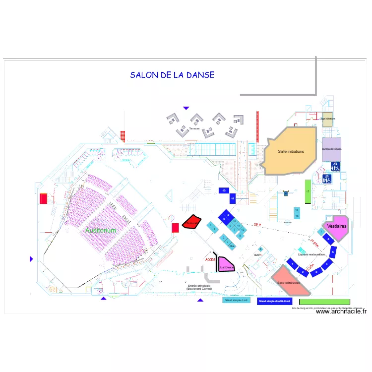 TEST Salon de la Danse - Niv 0. Plan de 6 et 730 m² TEST Salon de la Danse - Niv 0. Plan de 6 et 730 m²