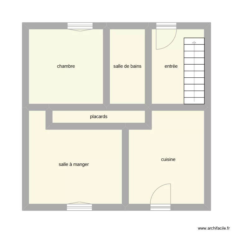 FOUCARD RDV &eacute;tat initial. Plan de 6 pièces et 42 m²