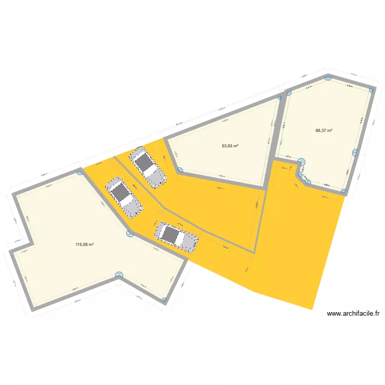 Savenay - Guérande. Plan de 1 et 116 m² Savenay - Guérande. Plan de 1 et 116 m²