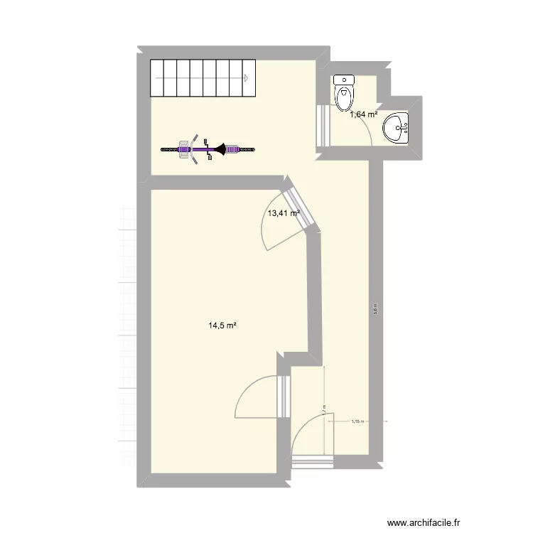 Local commercial. Plan de 3  et 30 m²