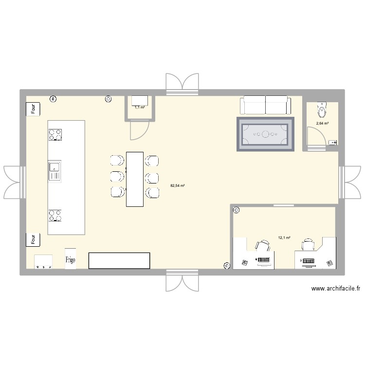 plan freshly. Plan de 4 pièces et 112 m2