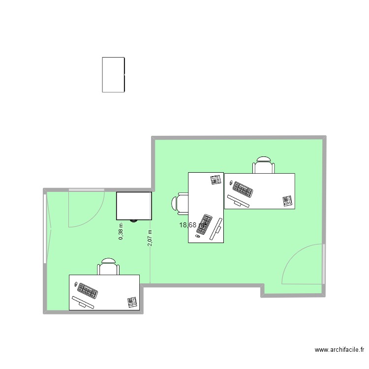 taf julie 1. Plan de 1 pièce et 19 m2