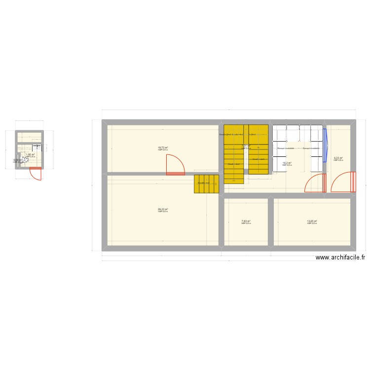 sSS. Plan de 10 pièces et 103 m2
