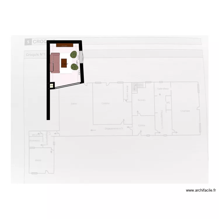 Longère version 4. Plan de 2 et 11 m² Longère version 4. Plan de 2 et 11 m²