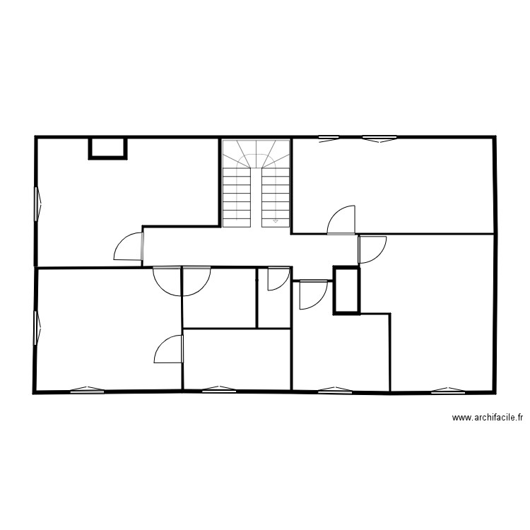 etage castets nu. Plan de 7 pièces et 63 m2