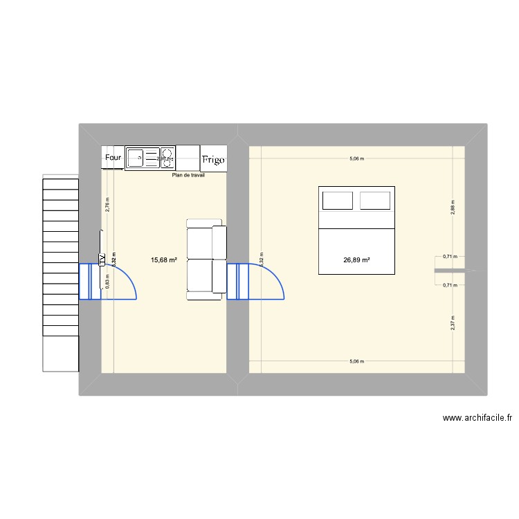 le roux 1. Plan de 4 pièces et 85 m2