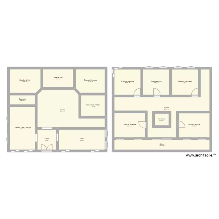 Maison n&deg;1. Plan de 