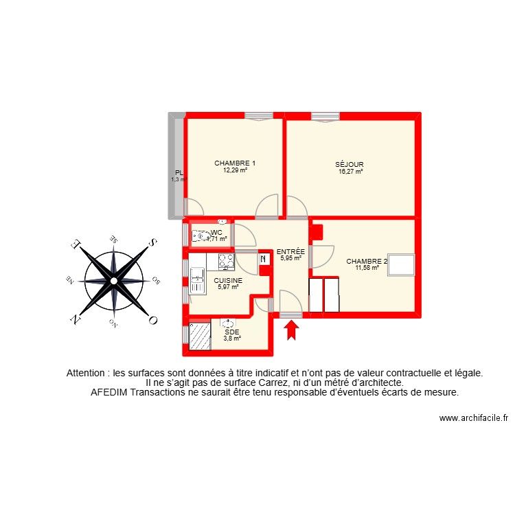 BI 31127. Plan de 14 pièces et 85 m2