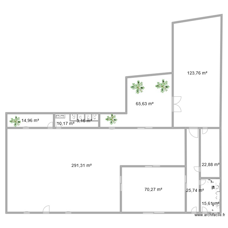 AMENAGEMENT BOUHAROUN. Plan de 10 pièces et 643 m2