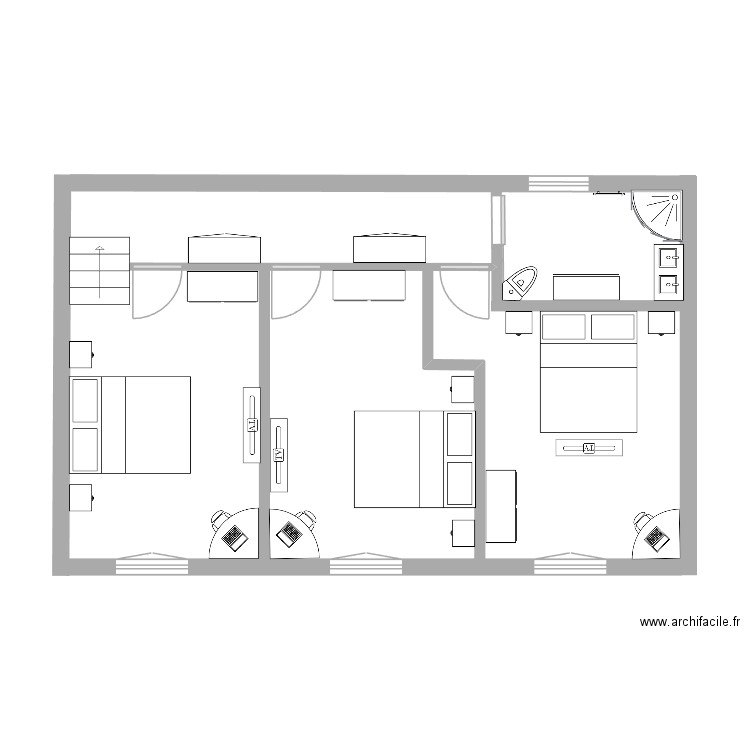 Aménagement étage grange. Plan de 0 pièce et 0 m2