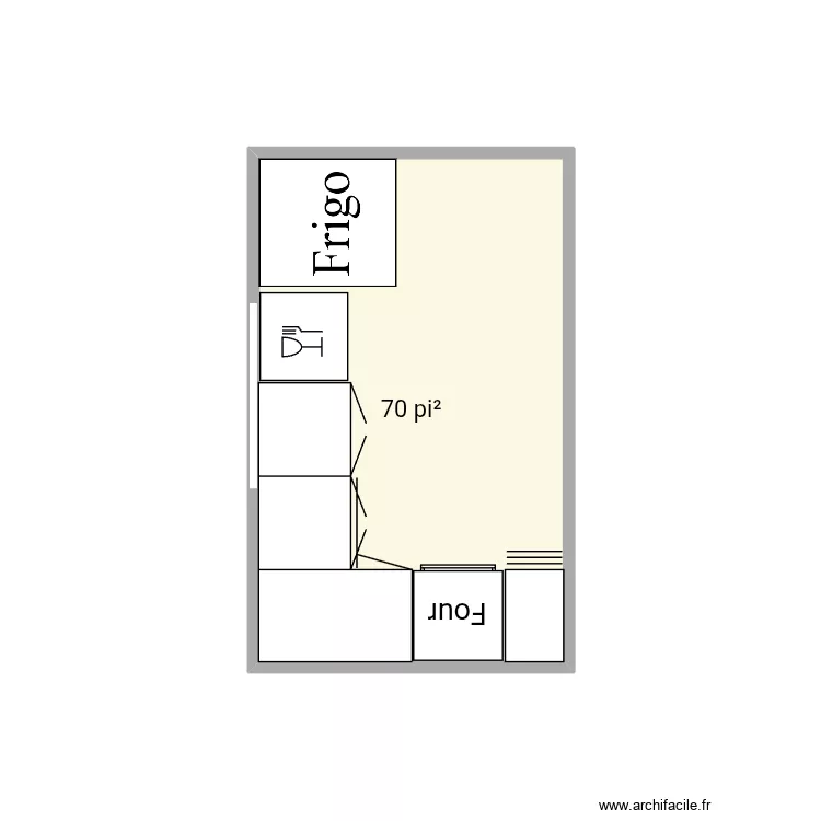 Cuisine Sylvie. Plan de 1 Pièce et 7 m²