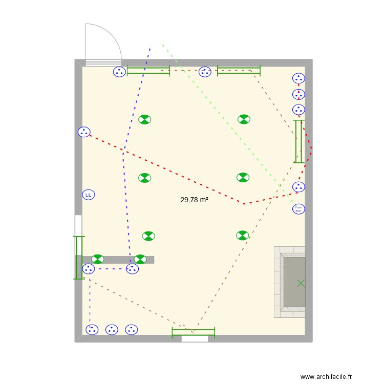 appartement 2. Plan de 1 pièce et 30 m2