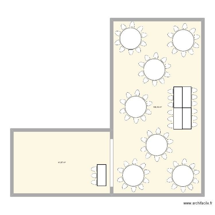 Projet V et S LAMANDA. Plan de 2 pièces et 148 m2
