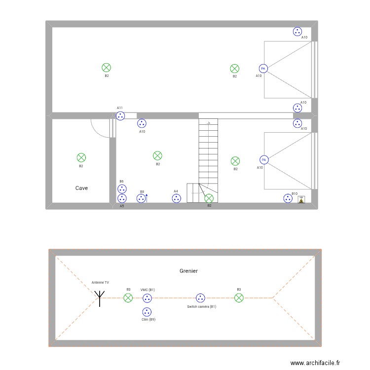 Sous Sol. Plan de 4 pièces et 118 m2