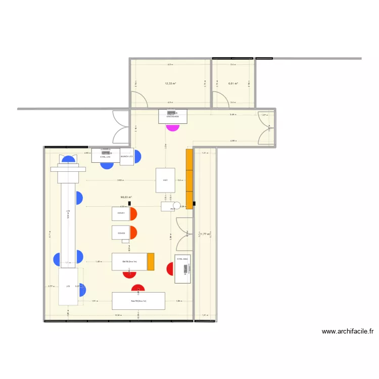 R&eacute;am&eacute;nagement Atelier V02. Plan de 4 Pièces et 129 m²