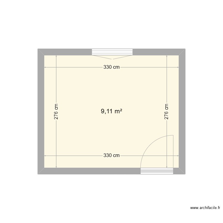 salle d'eau . Plan de 1 pièce et 9 m2