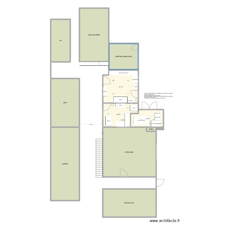 plan place à gagner. Plan de 11 pièces et 198 m2