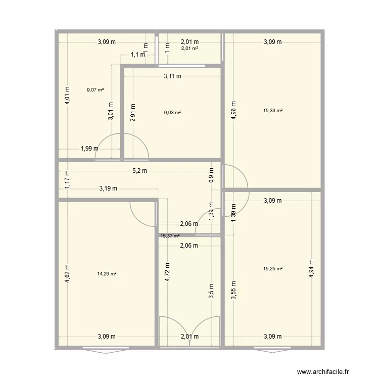 home. Plan de 7 Pièces et 80 m²