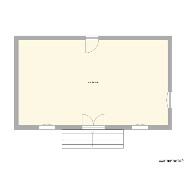 BOURGUEIL GROS TRAVAUX. Plan de 1 pièce et 49 m2
